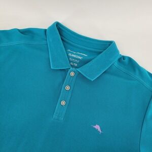 Tommy Bahama IslandZone Polo Mens XL Blue Supima Cotton Blend Short Sleeve